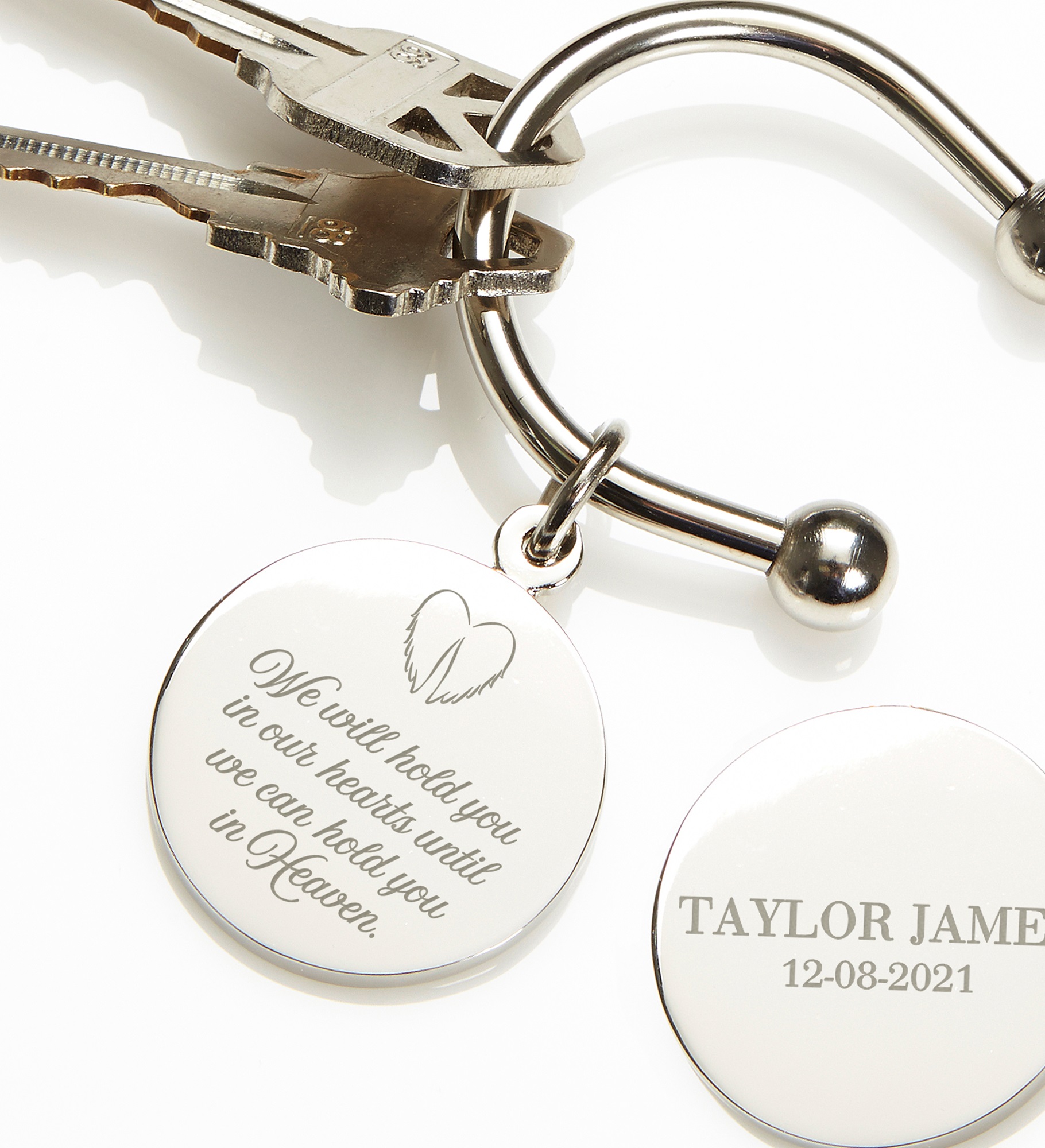 Baby In Our Hearts Memorial Silver-Plated Personalized Keyring